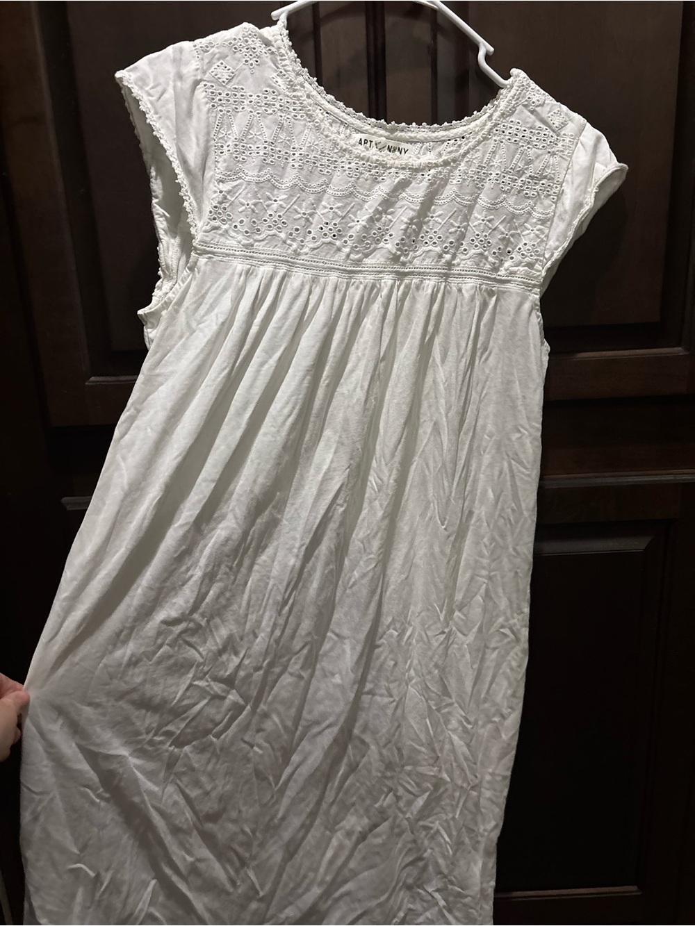 Artisan Ny White Eyelet Cotton Nightgown